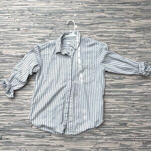 Banana Republic Linen Blend Shirt with Black Stripes